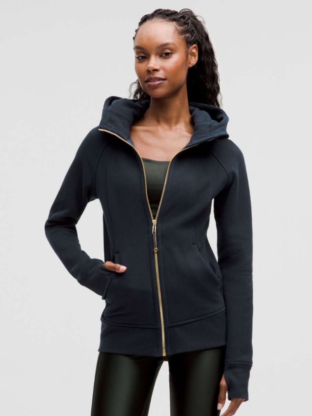 Lululemon Scuba Full-Zip Hoodie in True Navy/Gold